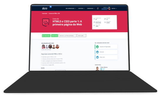 um computador e celular com alura plus em aberto