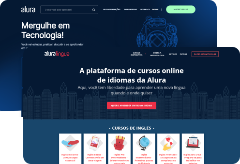 painel alura + e alura linguas